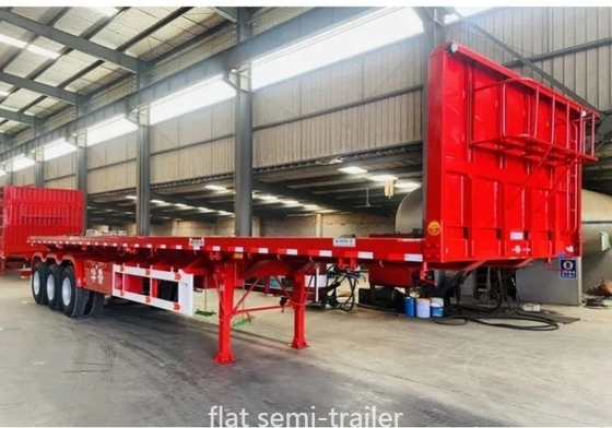 Προσαρμόστε 40 τόνων50 τόνων Flat Bed Trailer για αυτοκίνητο με σύστημα ανάρτησης τύπου Cross Arm