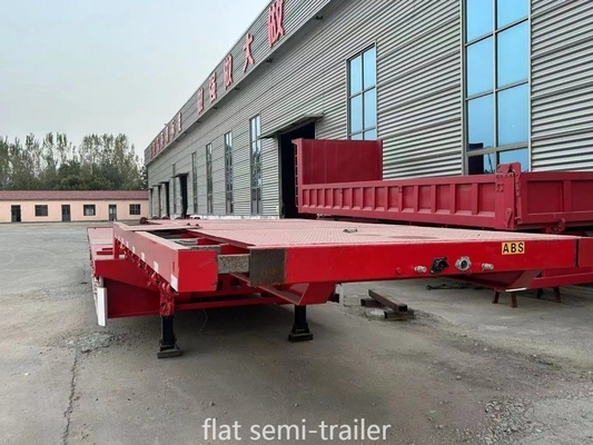 Προσαρμόστε 40 τόνων50 τόνων Flat Bed Trailer για αυτοκίνητο με σύστημα ανάρτησης τύπου Cross Arm