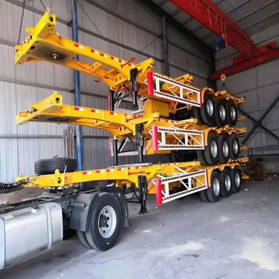 Ατσάλι Tandem Axles Skeleton Superlink Semi Trailer για μεταφορά εμπορευματοκιβωτίων 20ft και 40ft